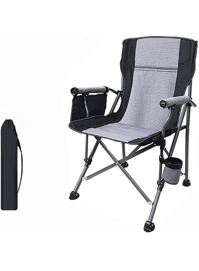 Beauenty Outdoor Portable Camping Chair, Lightweight Folding Camping Chair, Heavy Duty Support 145KG, High Back Padded Lawn Chair with Arm Rest Cup Holder and Portable Carrying Bag ﻿ (Grey) - Image 1
